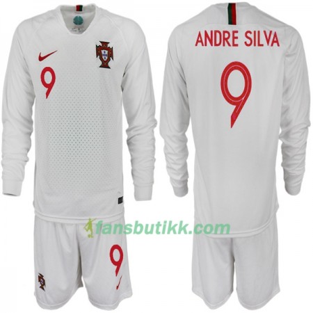 Fotball-VM 2018 Portugal drakt ANDRE SILVA 9 Barn Bortetrøye Langermet